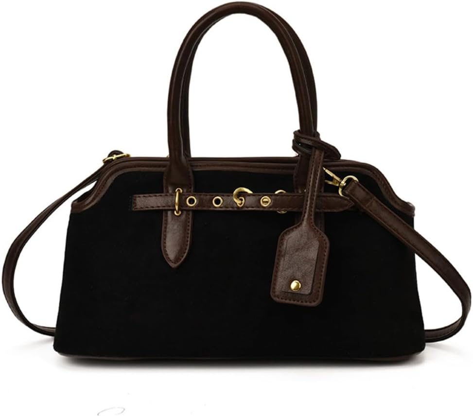 Suede Tote Bag for Women Faux Suede Handbag Slouchy Shoulder Hobo Bags Leather Satchel Crossbody Bag Vintage Fall Purse