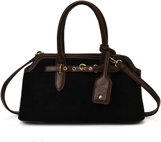Suede Tote Bag for Women Faux Suede Handbag Slouchy Shoulder Hobo Bags Leather Satchel Crossbody Bag Vintage Fall Purse
