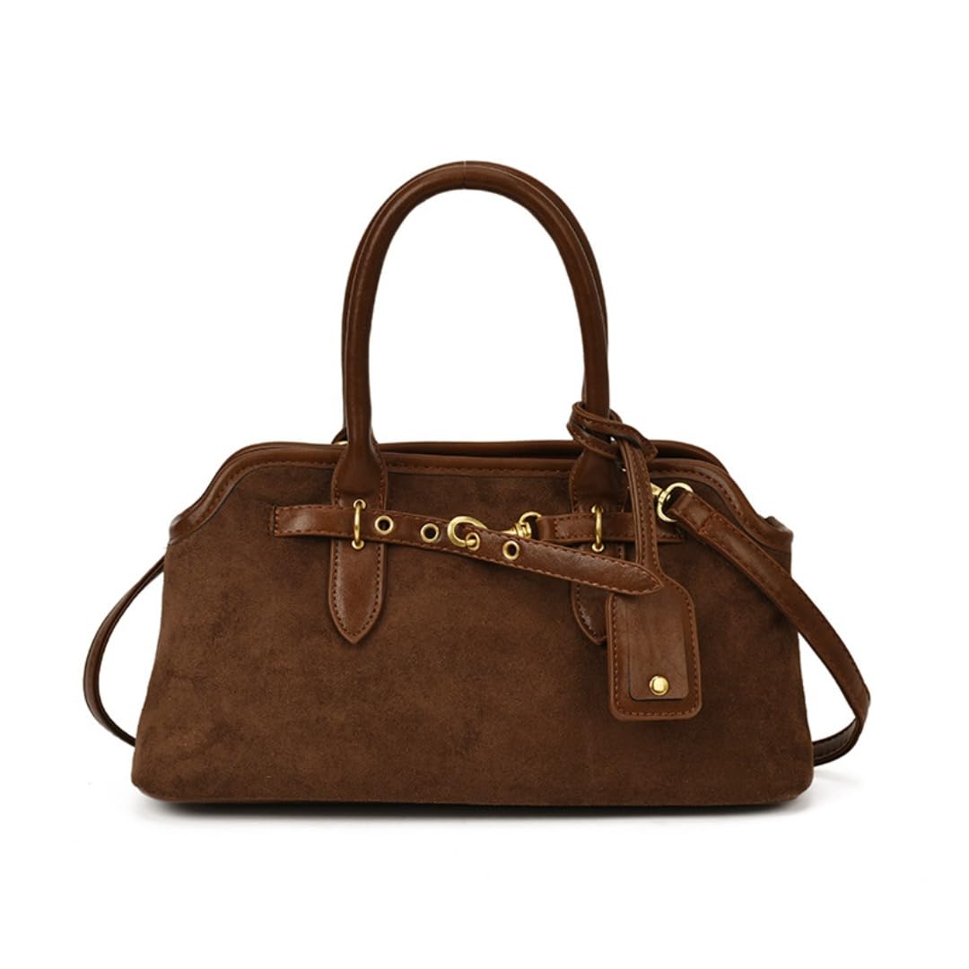 Suede Tote Bag for Women Faux Suede Handbag Slouchy Shoulder Hobo Bags Leather Satchel Crossbody Bag Vintage Fall Purse