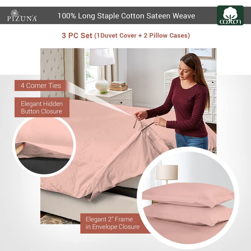 Pizuna 400 Thread Count Cotton Full-Size-Bed-Sheets-Set,