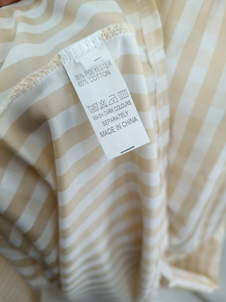 Summer Plaid Print Pleated Ruffle Dress