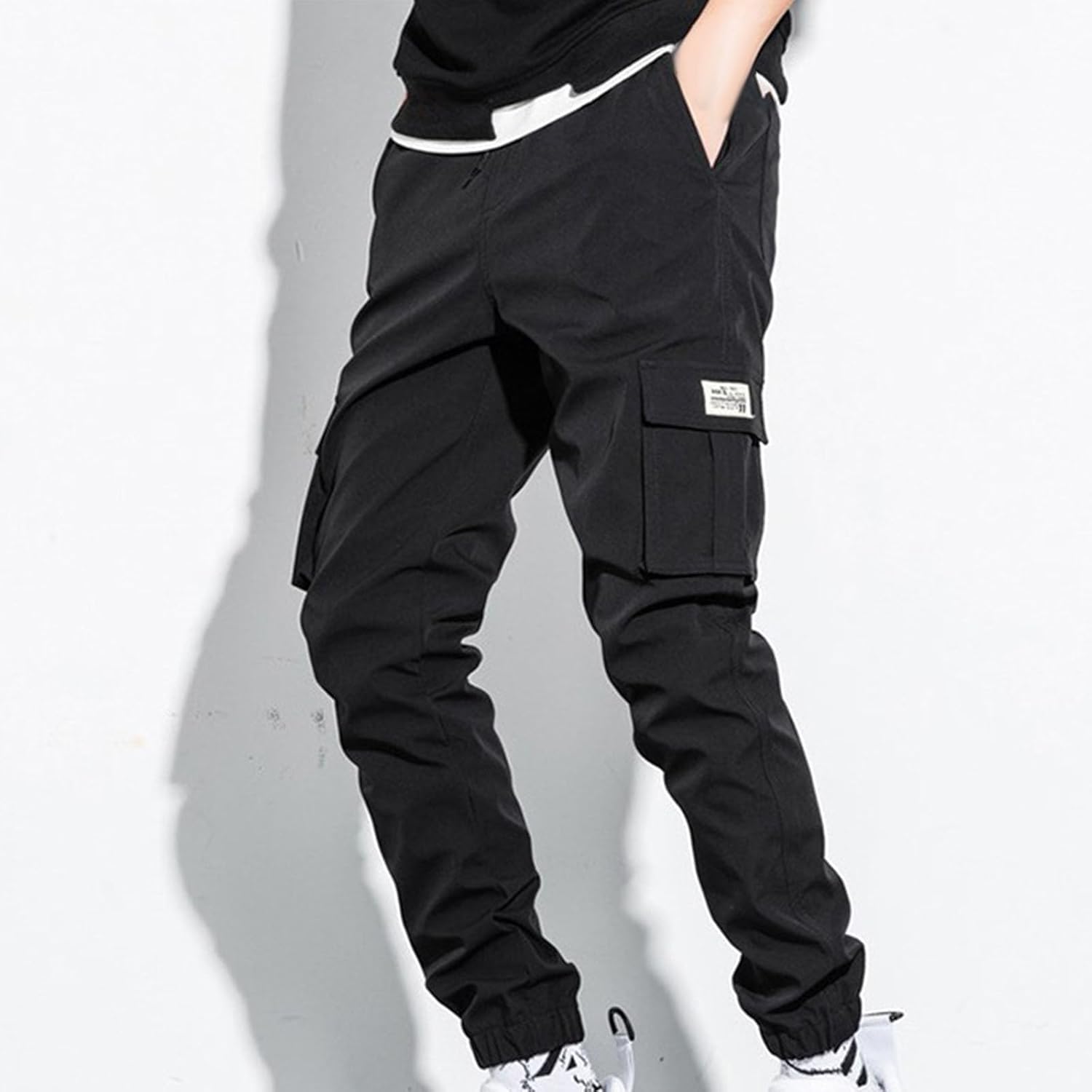 Cargo Pants for Men Slim Fit Casual Work Pants Drawstring Elastic Waist Joggers Outdoor Fishing Hiking Sweatpants