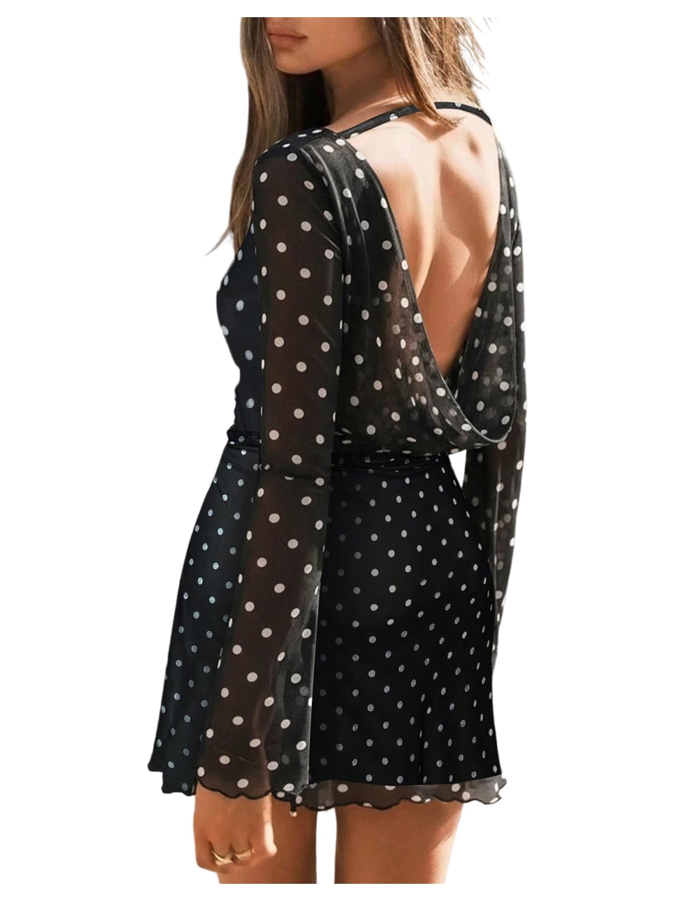 Verdusa Women's Animal Print Dress Backless Mini Dress Festival Rave Outfit