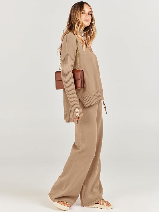 ANRABESS Women's 2 Piece Outfit Sweater Lounge Sets