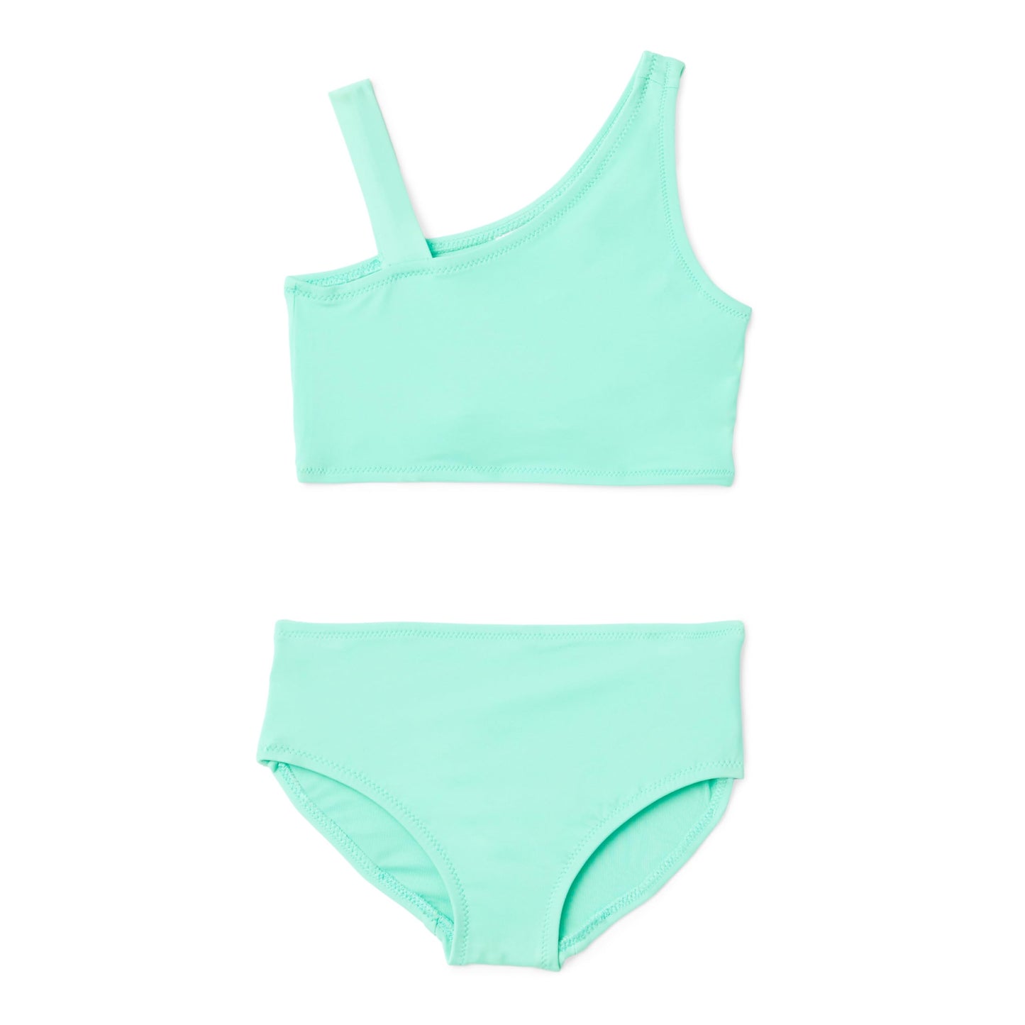 Amazon Essentials Girls' One Shoulder Two-Piece Bikini Swim Set