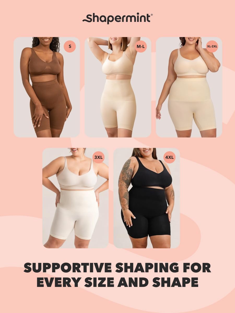 SHAPERMINT Shapewear for Women - High-Waisted Shapewear Tummy Control Shorts, Thigh Slimmer, Underwear for Women