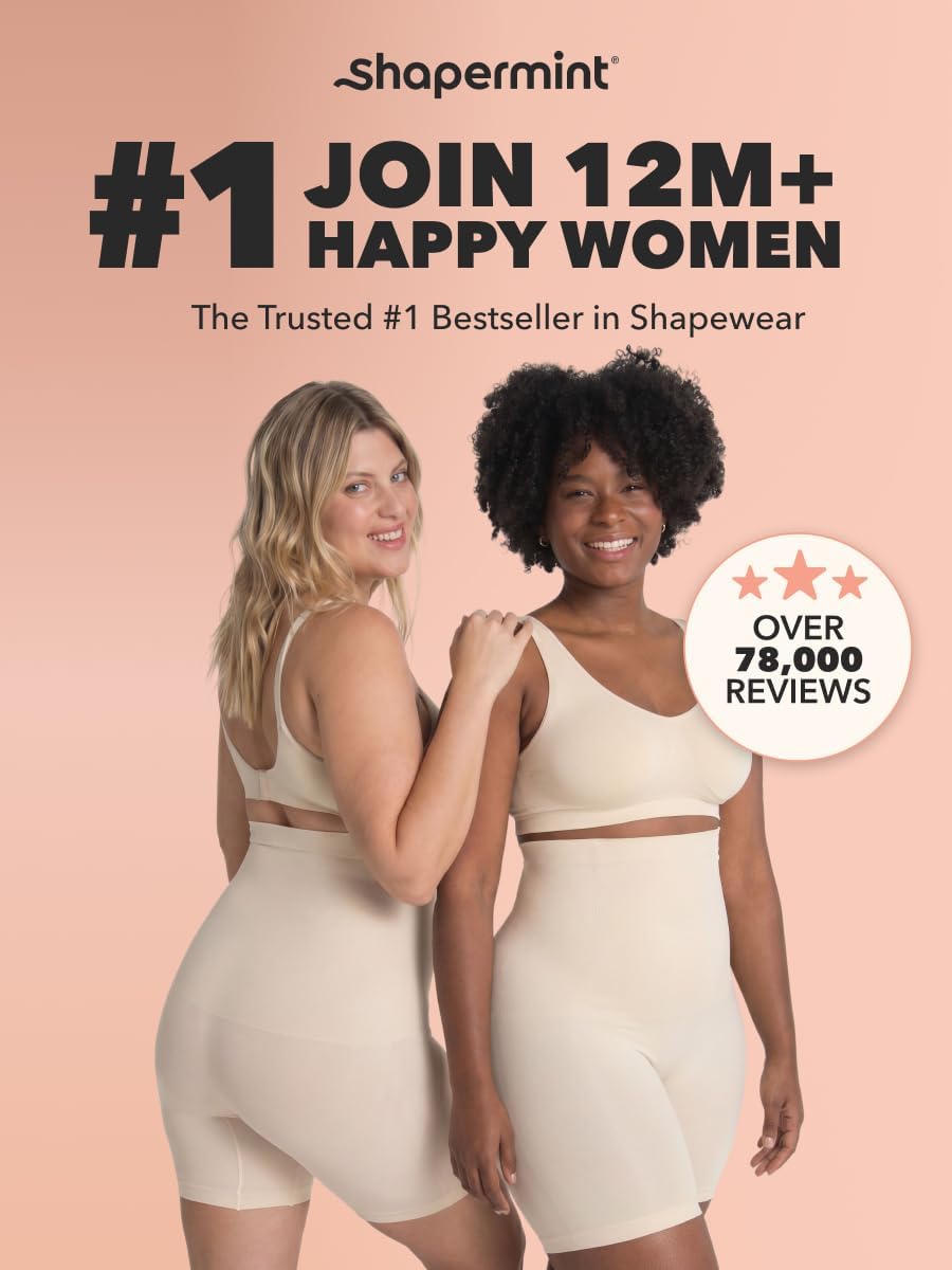 SHAPERMINT Shapewear for Women - High-Waisted Shapewear Tummy Control Shorts, Thigh Slimmer, Underwear for Women