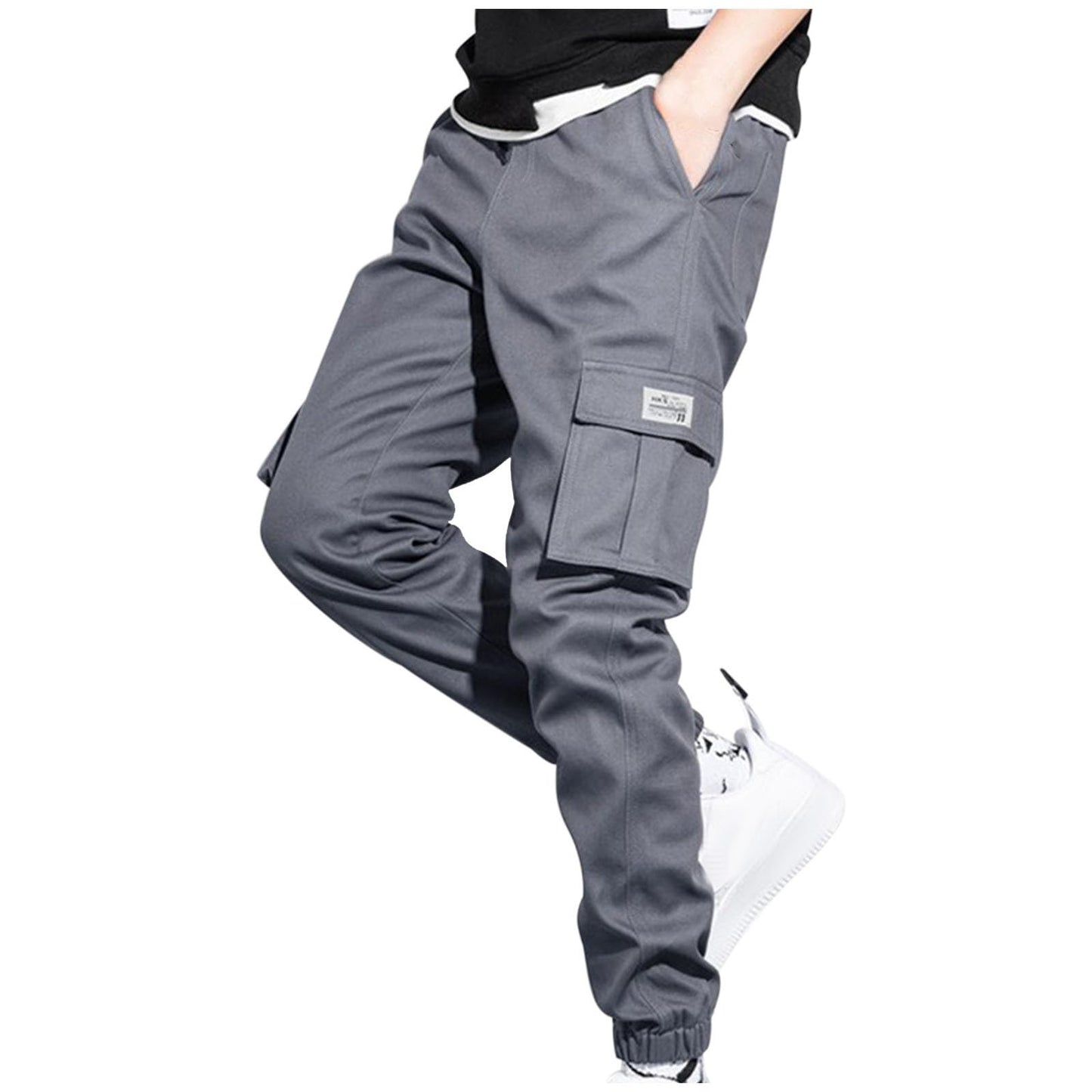 Cargo Pants for Men Slim Fit Casual Work Pants Drawstring Elastic Waist Joggers Outdoor Fishing Hiking Sweatpants