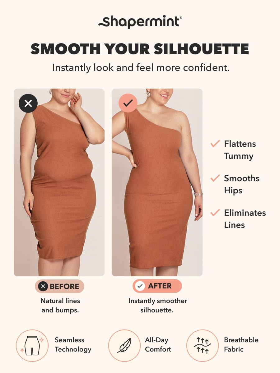 SHAPERMINT Shapewear for Women - High-Waisted Shapewear Tummy Control Shorts, Thigh Slimmer, Underwear for Women