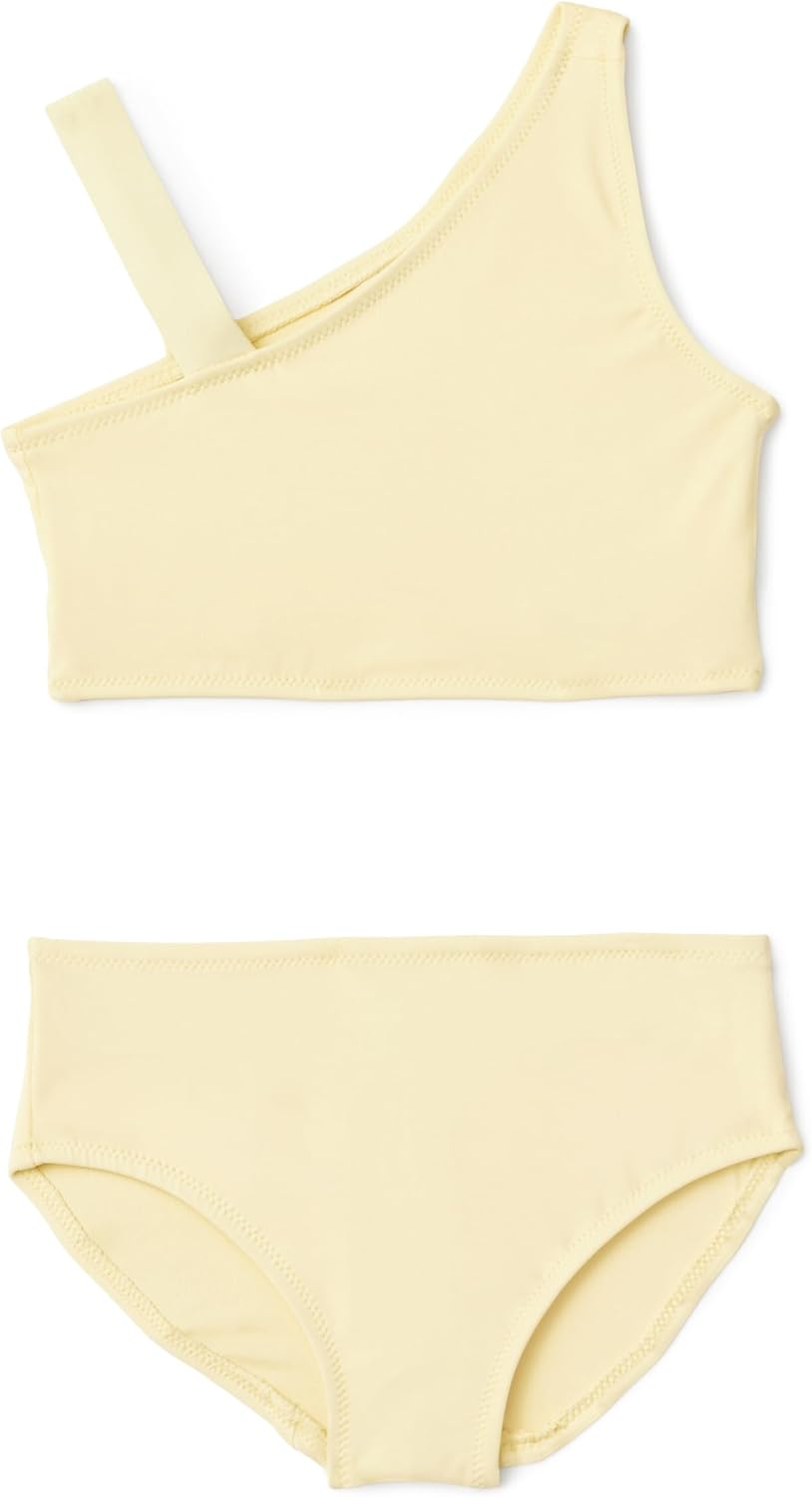 Amazon Essentials Girls' One Shoulder Two-Piece Bikini Swim Set