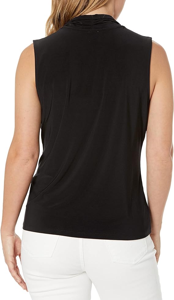 Anne Klein Women's Solid Triple Pleat Top