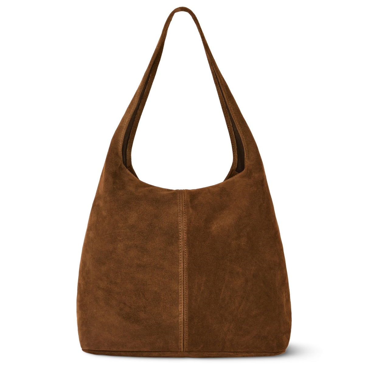 Italian Genuine Suede Hobo Handbag for Women, Large Slouchy (Black)