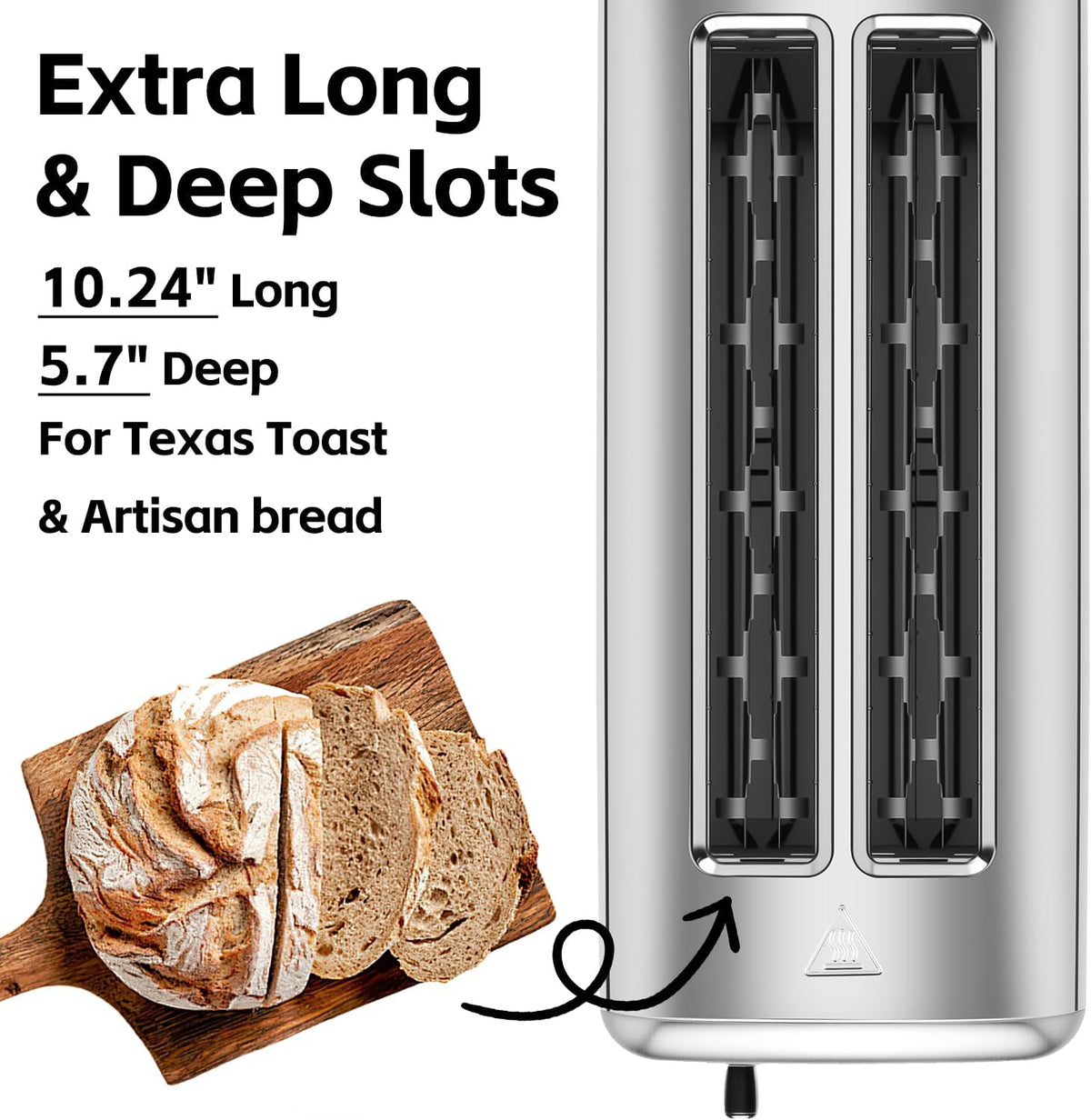 4 Slice Toaster, CUSIMAX Extra-Long Slots for Artisan Bread, Quick Glance Function, 9 Browning Settings, Bagel, Defrost & Cancel, Removable Crumb Tray, Stainless Steel