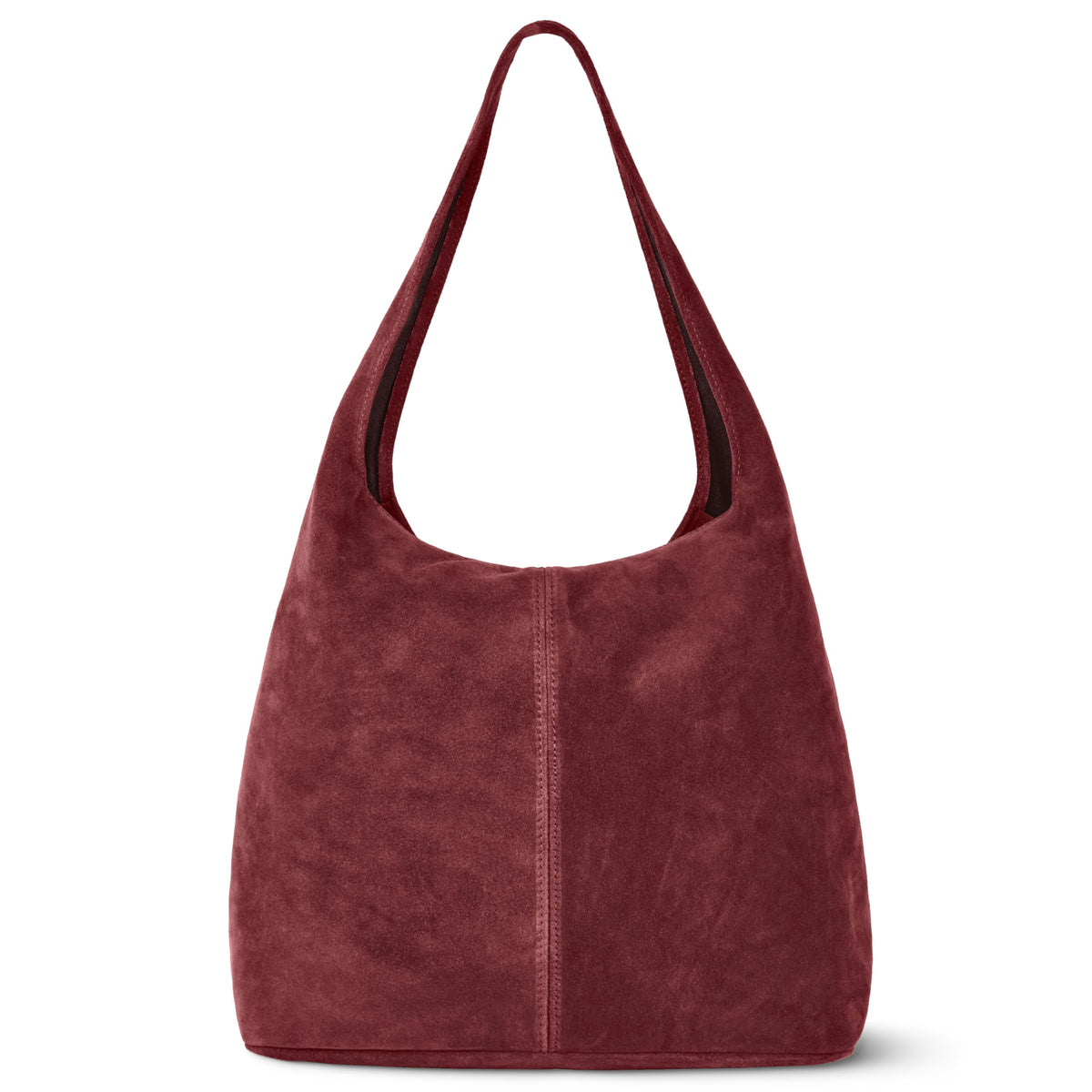 Italian Genuine Suede Hobo Handbag for Women, Large Slouchy (Black)