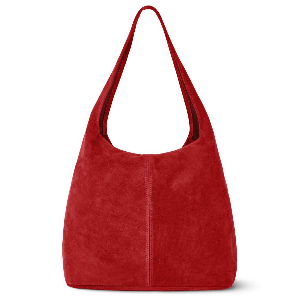 Italian Genuine Suede Hobo Handbag for Women, Large Slouchy (Black)