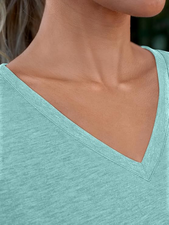 AUTOMET T Shirts Short Sleeve V Neck Tees Tops