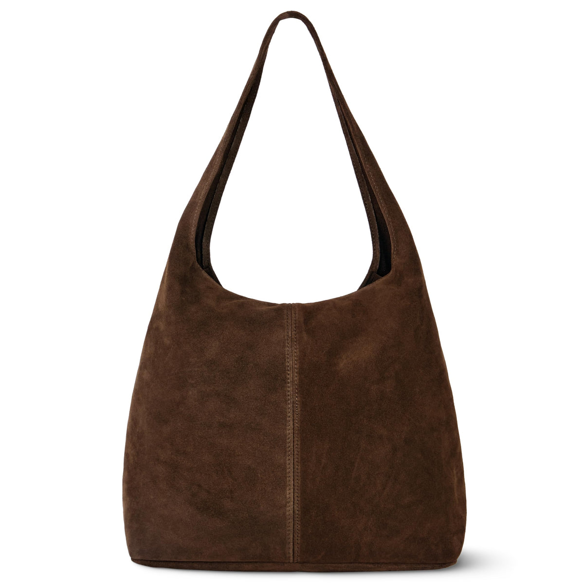 Italian Genuine Suede Hobo Handbag for Women, Large Slouchy (Black)