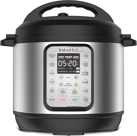 Instant Pot Duo Plus 9-in-1 Multicooker, Pressure Cooker, Slow Cook, Rice Maker, Steamer, Sauté, Yogurt, Warmer & Sterilizer, Includes App with Over 800 Recipes, Stainless Steel, 6 Quarts