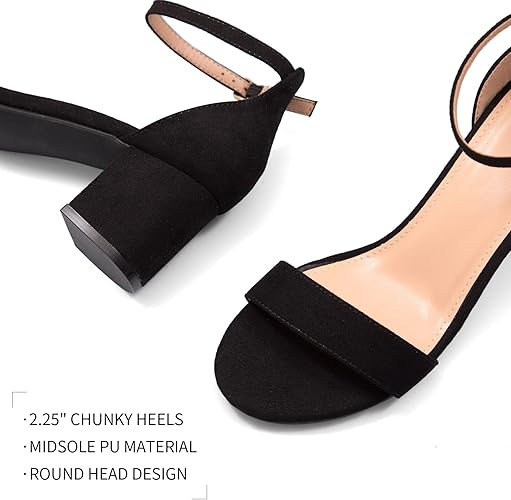 mysoft Women's Chunky Low Heels