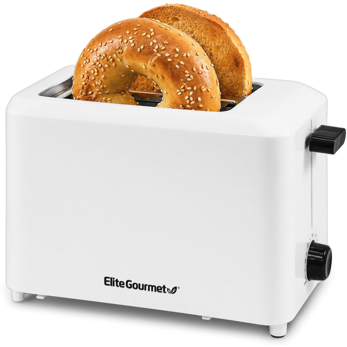 Elite Gourmet ECT4829B Maxi-Matic 4 Slice Long Slot Toaster 6 Toast Settings, Defrost, Reheat, Cancel Functions, Extra Wide 1.5"" Slots for Bagels Waffles, Slide Out Crumb Tray", black