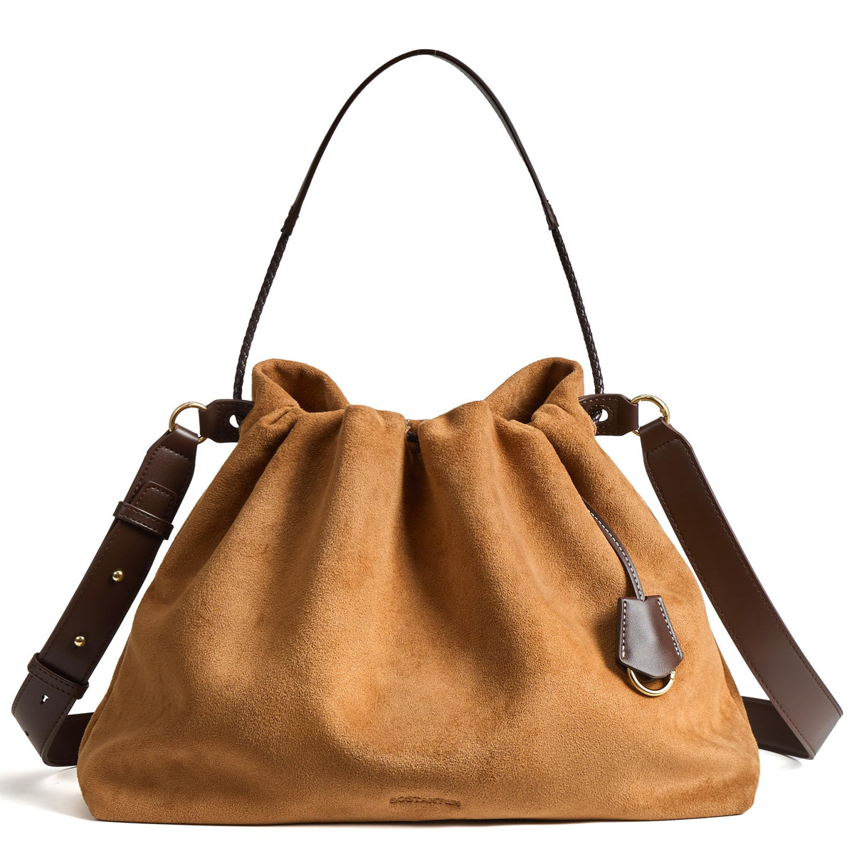 BOSTANTEN Slouchy Hobo Bag for Women Drawstring Crossbody Shoulder Purse
