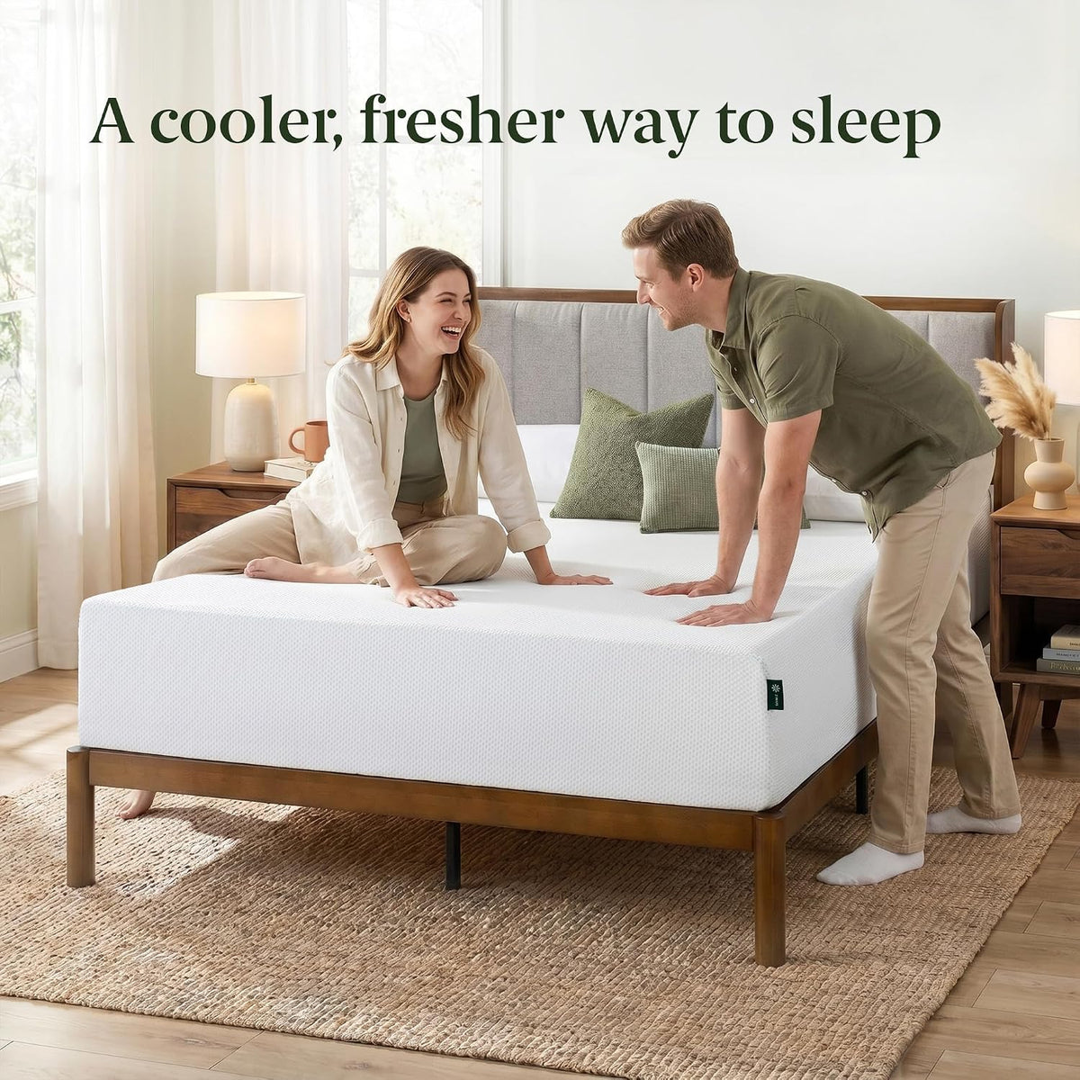 Zinus Queen Mattress, 12 Inch Green Tea Cooling Gel Memory Foam, Mattress in a Box, CertiPUR-US Certified with Pressure Relief Cool Sleep, 10 Years Warranty, Queen Size