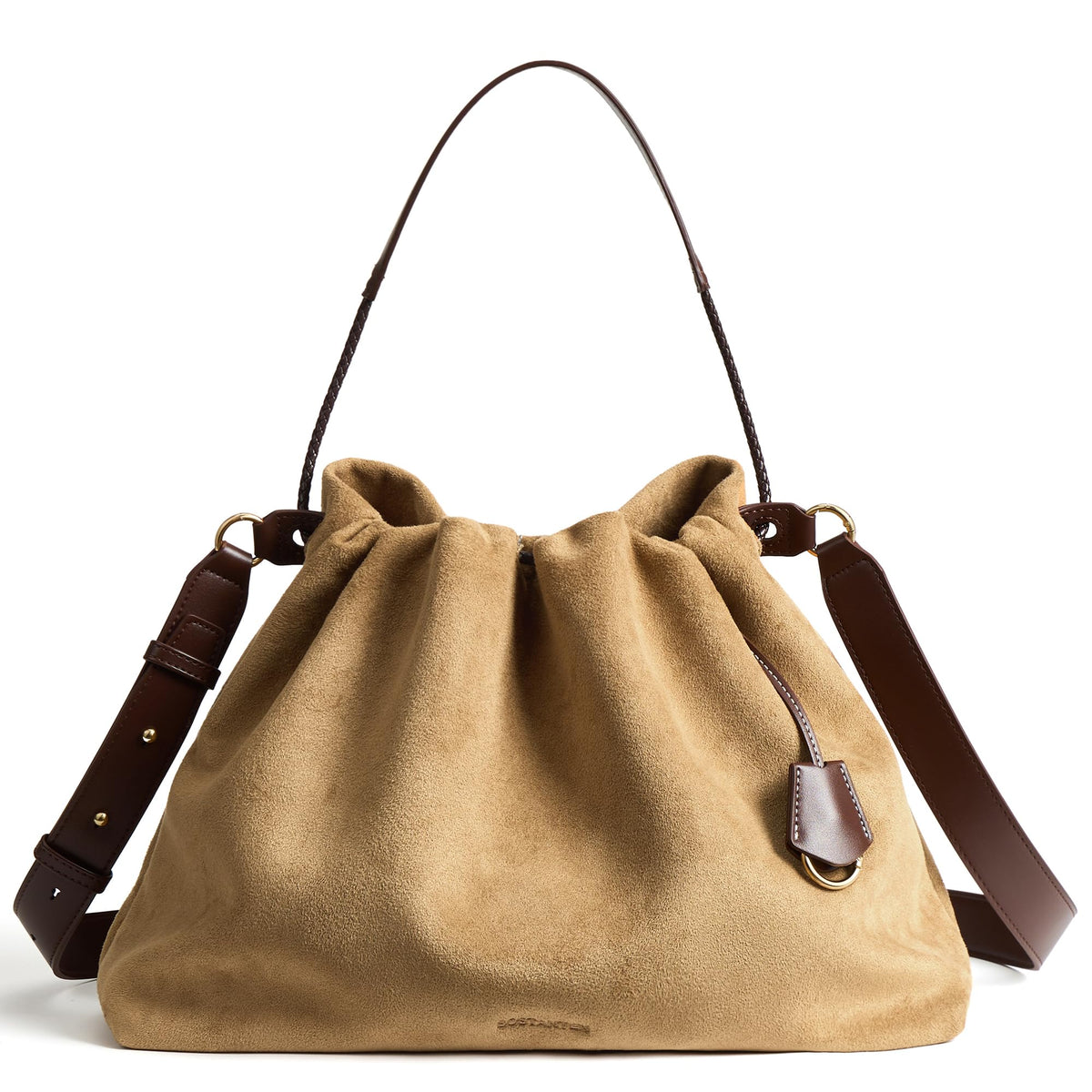 BOSTANTEN Slouchy Hobo Bag for Women Drawstring Crossbody Shoulder Purse