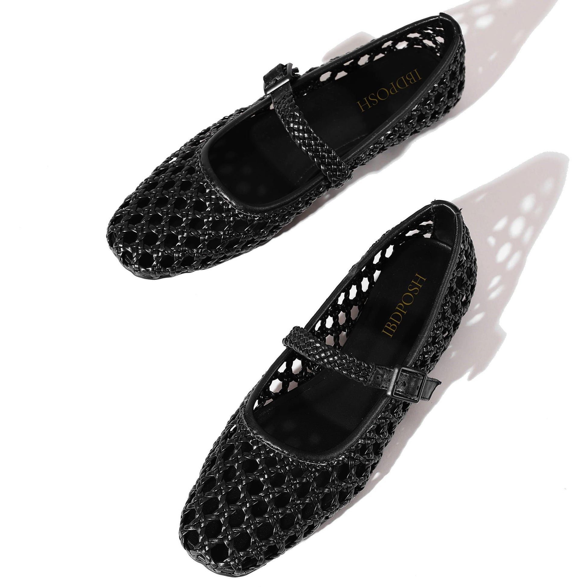 Woven Mesh Ballet Flats Shoes for Women with Elastic Strap Square Toe Breathable Slip On Flat Mary Janes Dress Casual Shoes