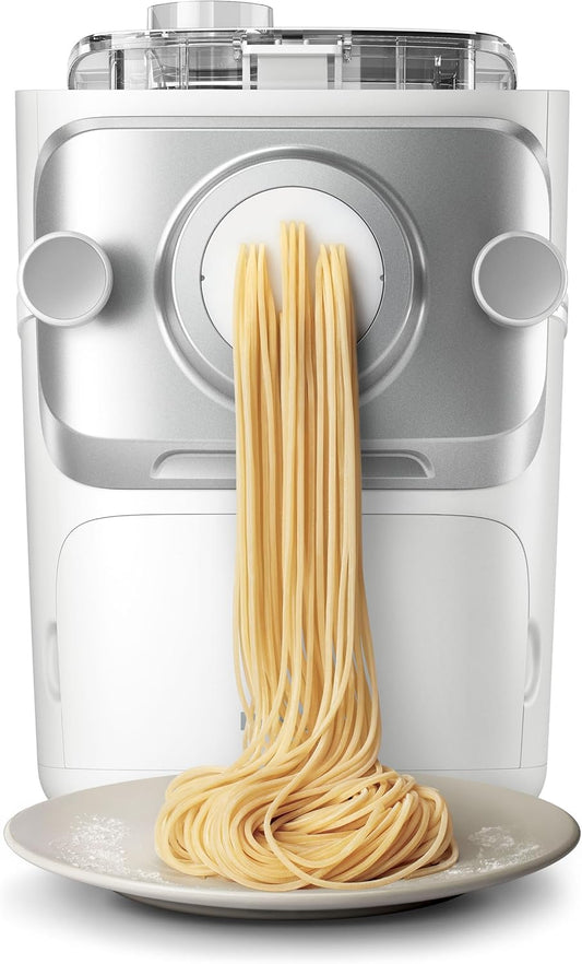 Philips 7000 Series Pasta Maker - ProExtrude Technology, Versatile Mixing Ability, 8 Shaping Discs, Perfect Dough, Easy Clean, Up to 8 Portions, White (HR2660/03)
