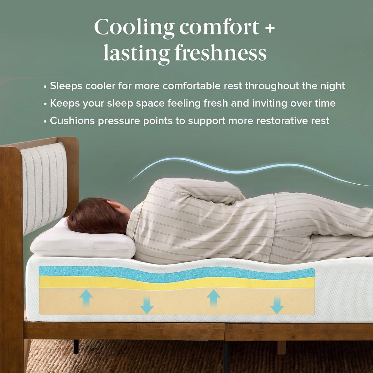 Zinus Queen Mattress, 12 Inch Green Tea Cooling Gel Memory Foam, Mattress in a Box, CertiPUR-US Certified with Pressure Relief Cool Sleep, 10 Years Warranty, Queen Size