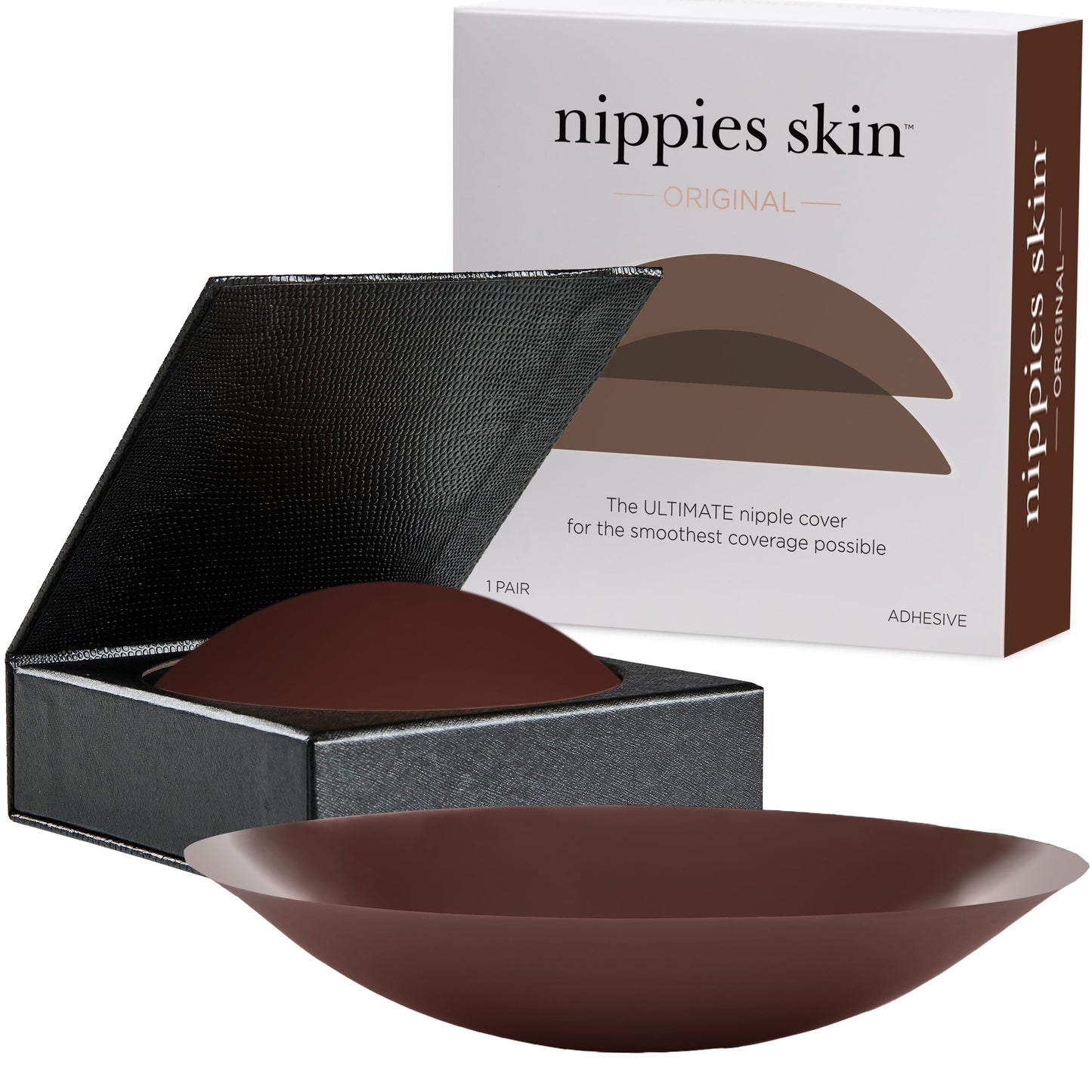 Nippies Reusable Nipple Covers, Skin Safe Pasties in Circle or Lift Style | Dermatologist Tested Adhesive Pasties, Sticky Up to 20 Wears, Stays On through Sweaty Summer Heat, Travel Case Included