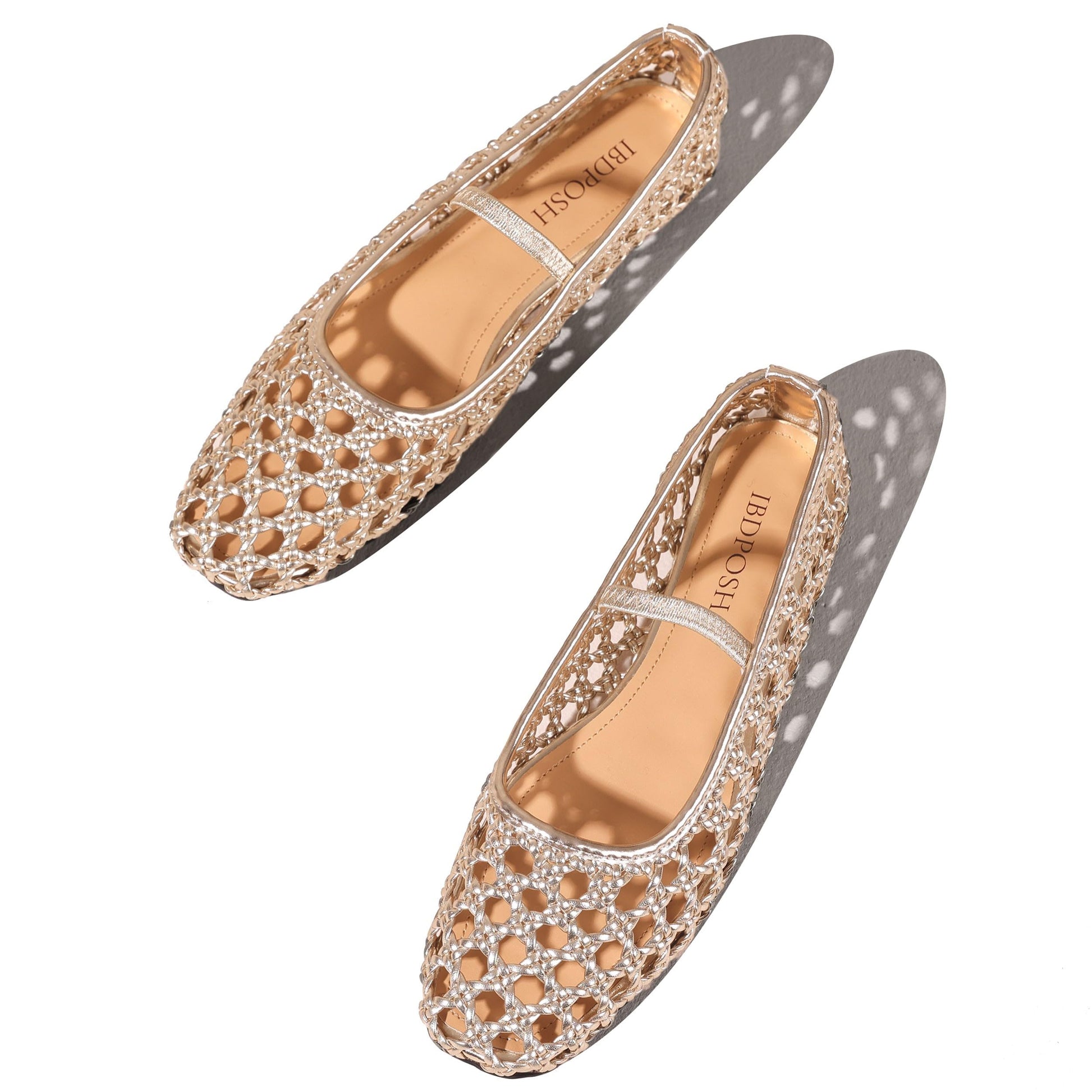 Woven Mesh Ballet Flats Shoes for Women with Elastic Strap Square Toe Breathable Slip On Flat Mary Janes Dress Casual Shoes
