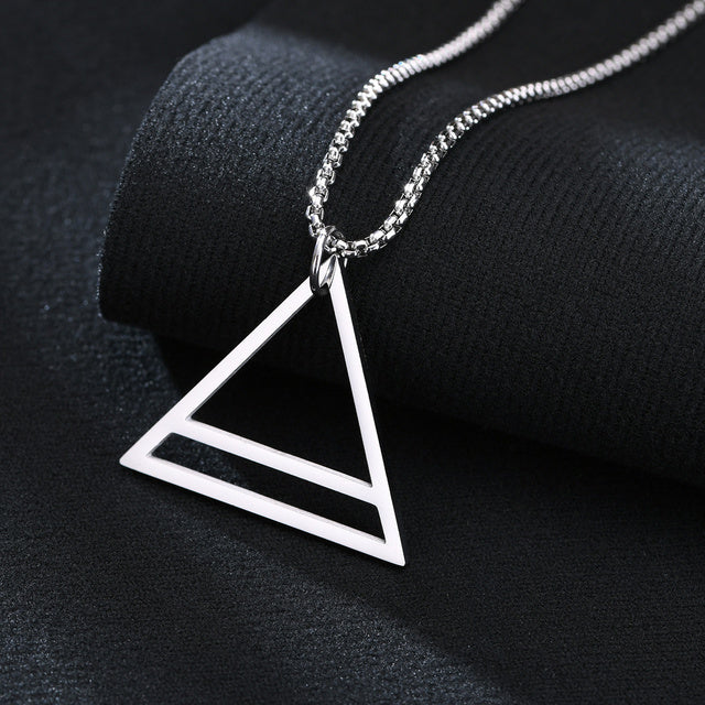 Hexagon Pendant Necklaces For Men Geometric Trangle Square