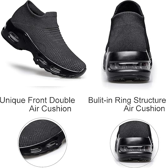 YHOON Women's Walking Shoes Slip-on - Sock Sneakers