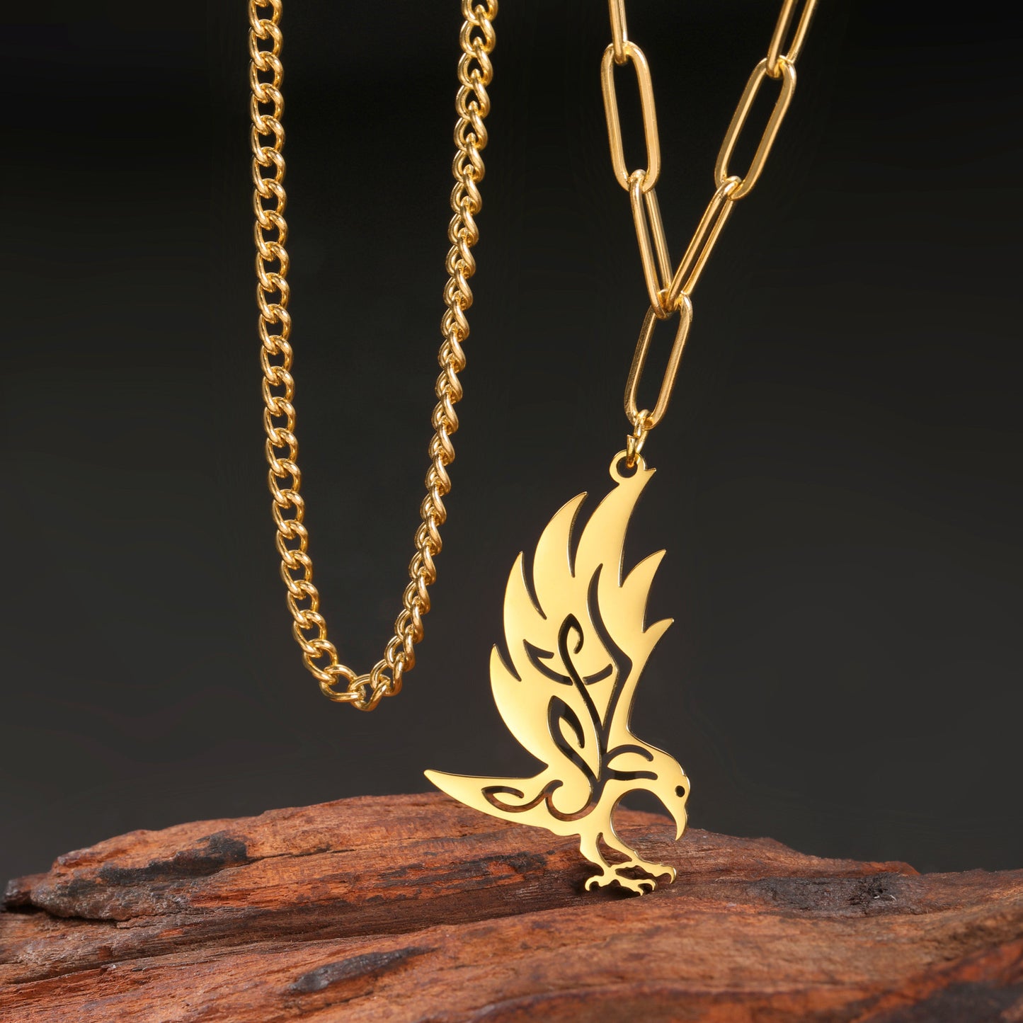 Crow Pendant Welding Chain Stainless Steel Men's And Women's Necklaces