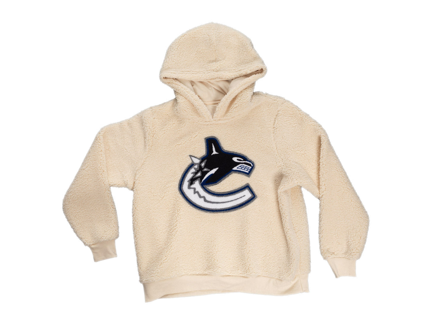 Vancouver Canucks Ladies Sherpa Hoodie with Premium Chenille Logo