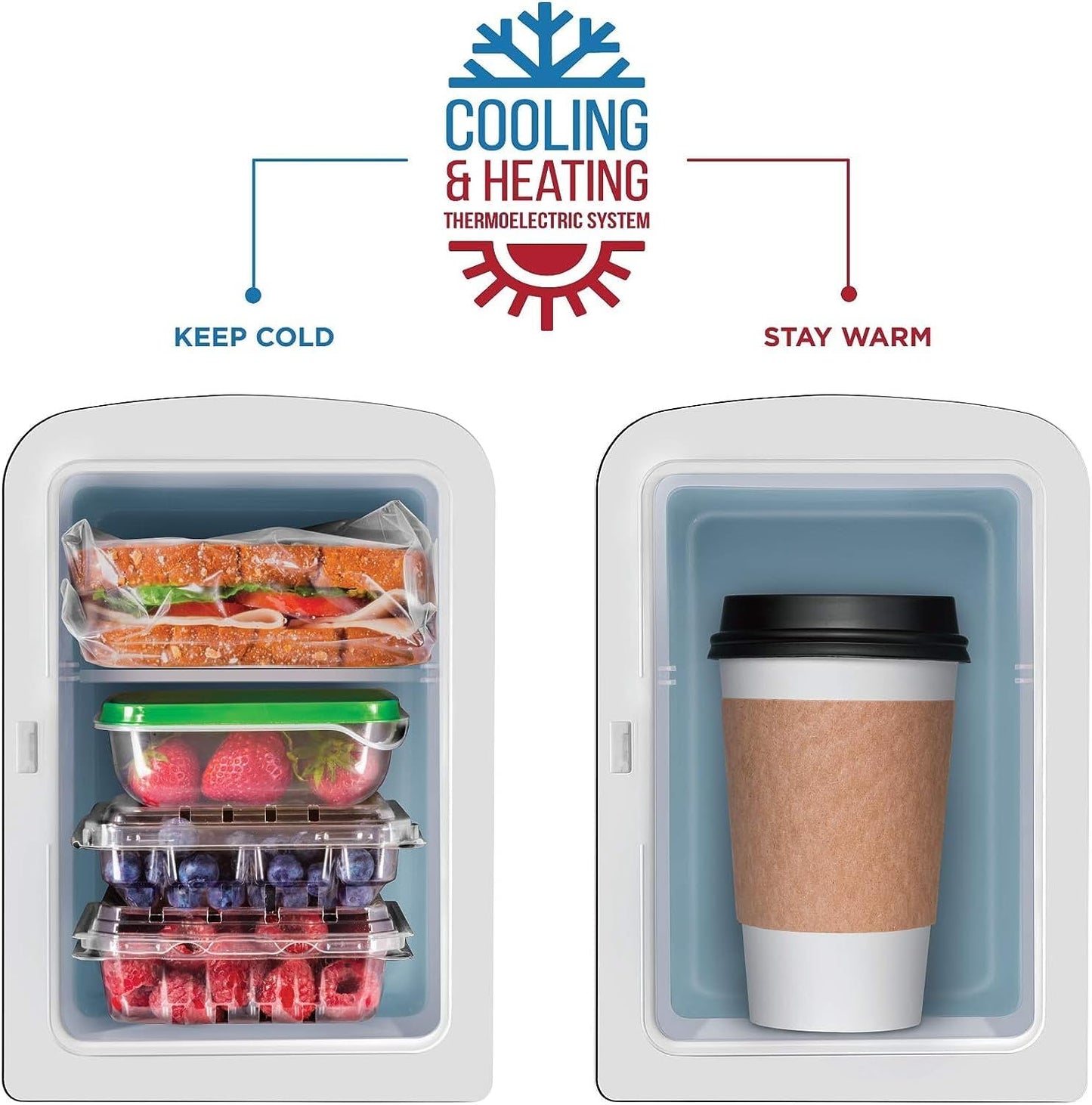 Chefman - Iceman Mini Portable Black Personal Fridge Cools Or Heats