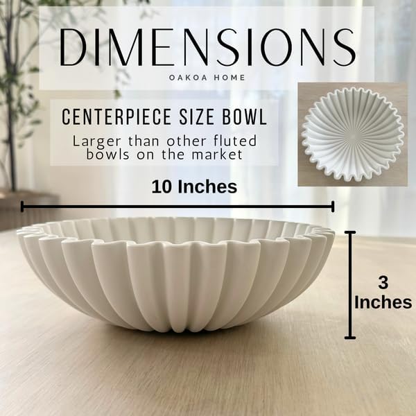 Large Decorative Bowl - White Decorative Bowls for Home Decor