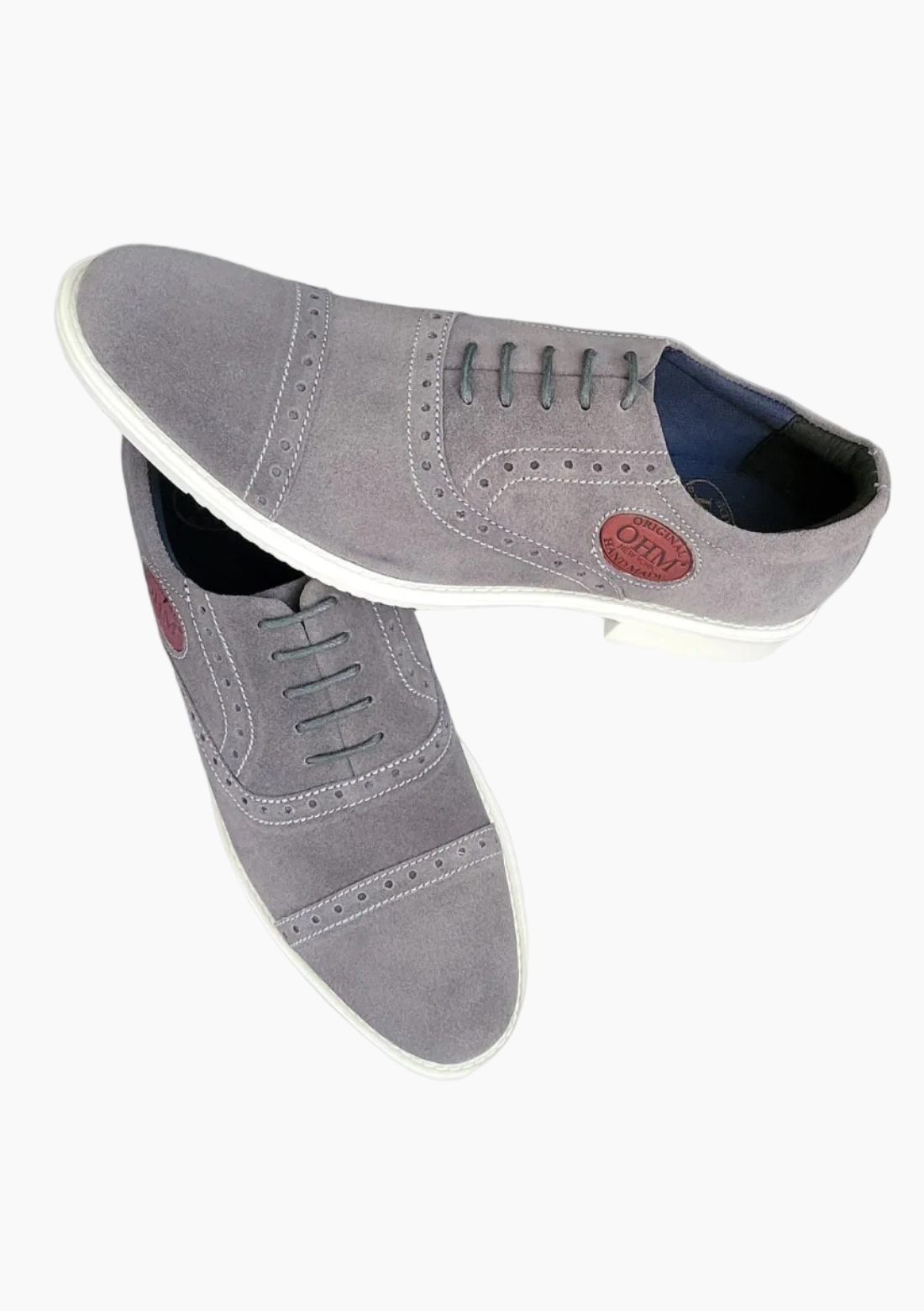 OHM Executive Comfort Oxford Leather Shoes with Embossed Logo