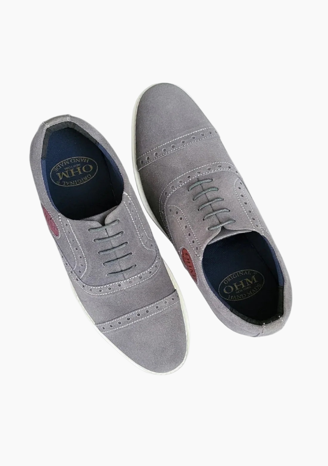 OHM Executive Comfort Oxford Leather Shoes with Embossed Logo