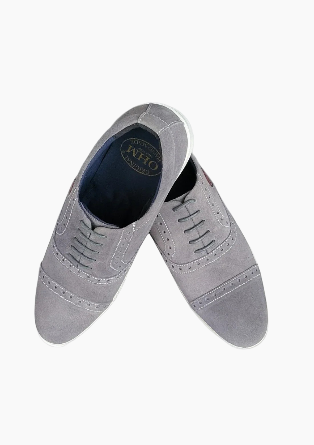 OHM Executive Comfort Oxford Leather Shoes with Embossed Logo