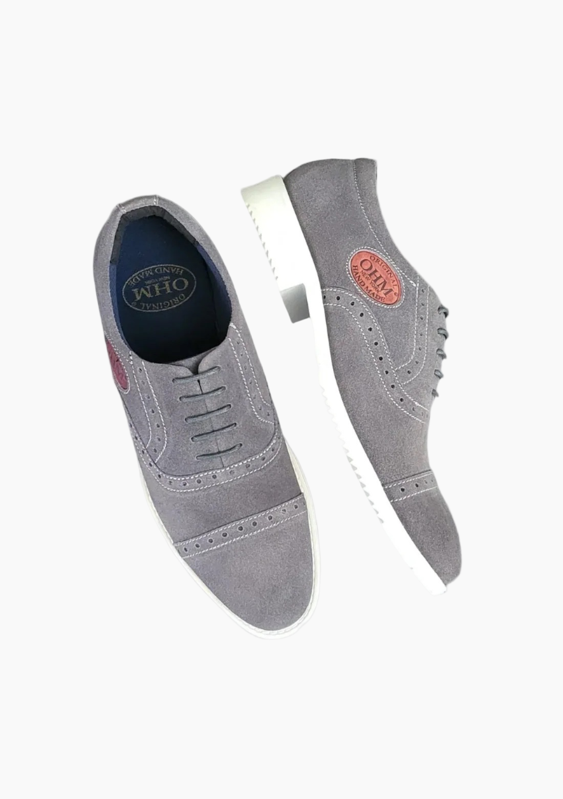 OHM Executive Comfort Oxford Leather Shoes with Embossed Logo