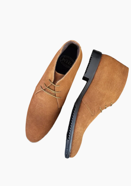 OHM Everyday Comfortable Leather Ankle Boots