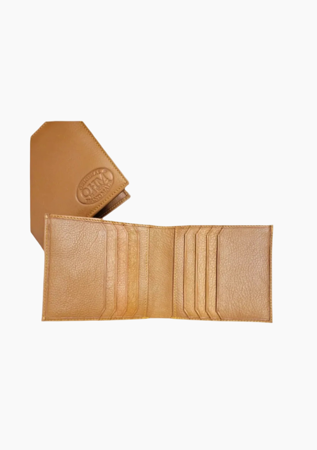 OHM Vertical Card Slot Leather Wallet Tan