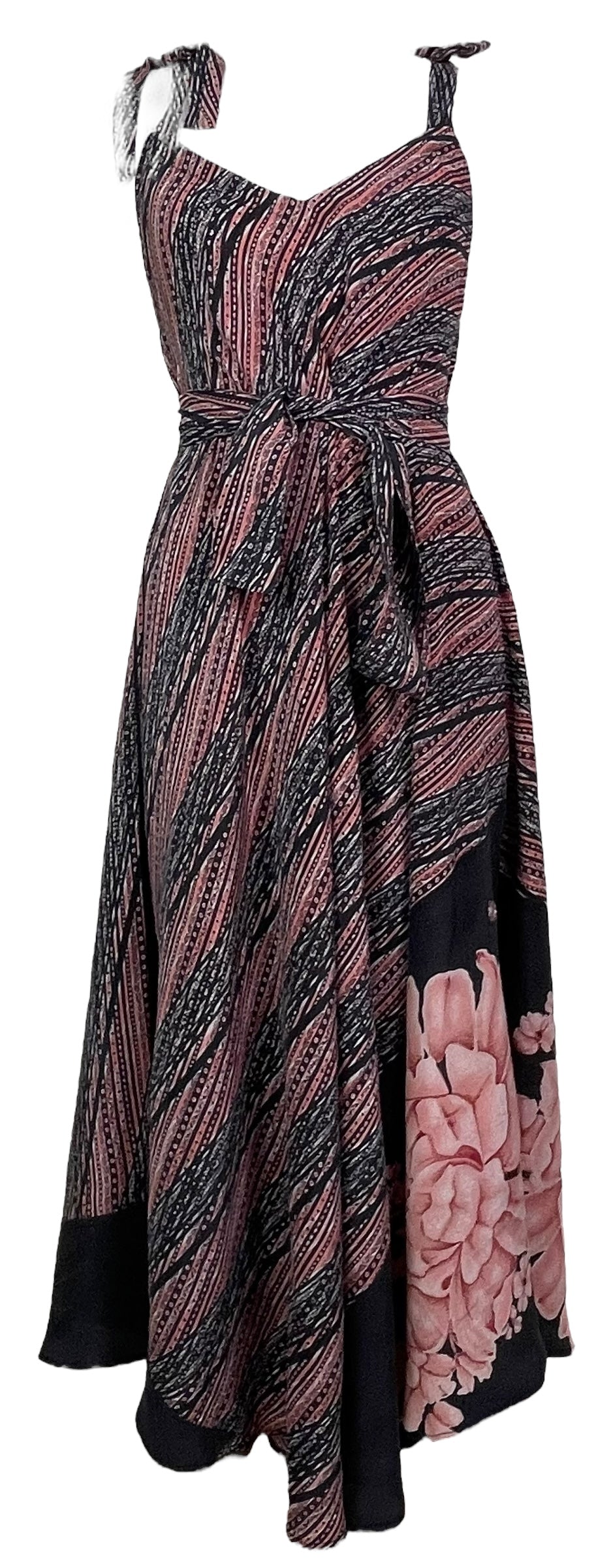 PRC7681 Avatar Pure Silk Maxi Dress with Belt