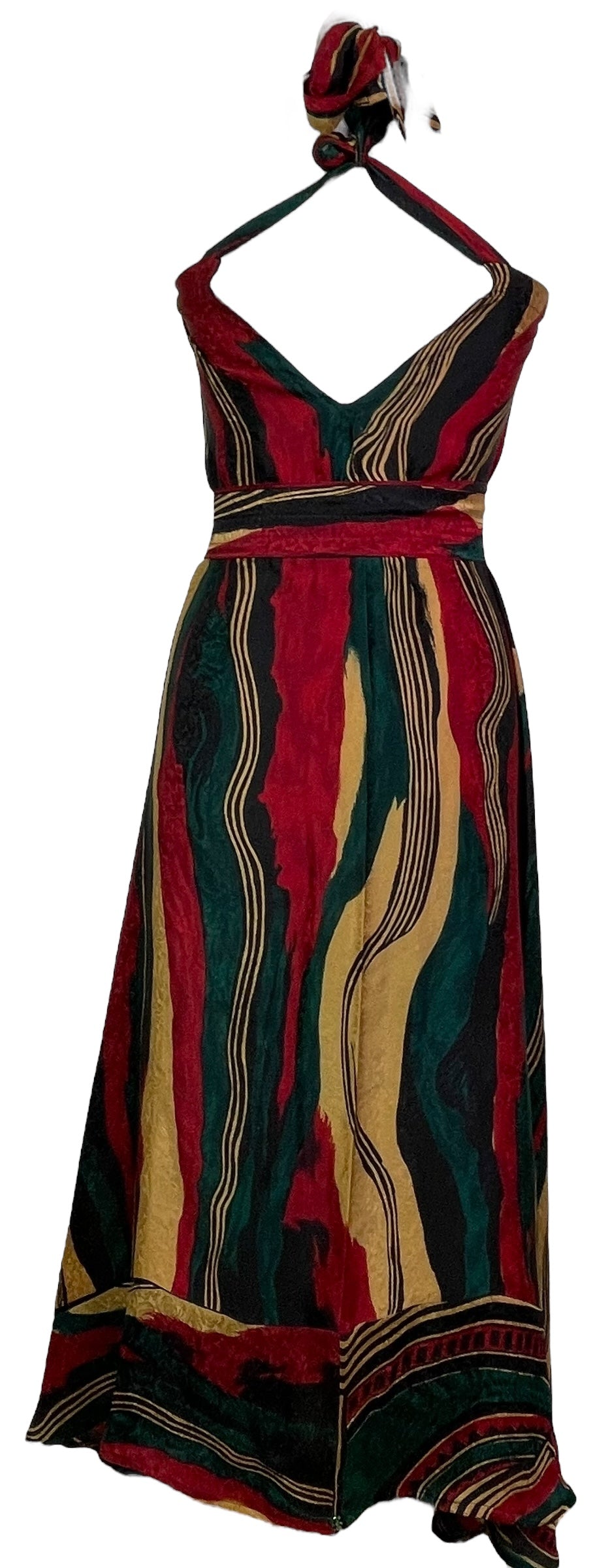 PRC7762 Avatar Pure Silk Maxi Dress with Belt