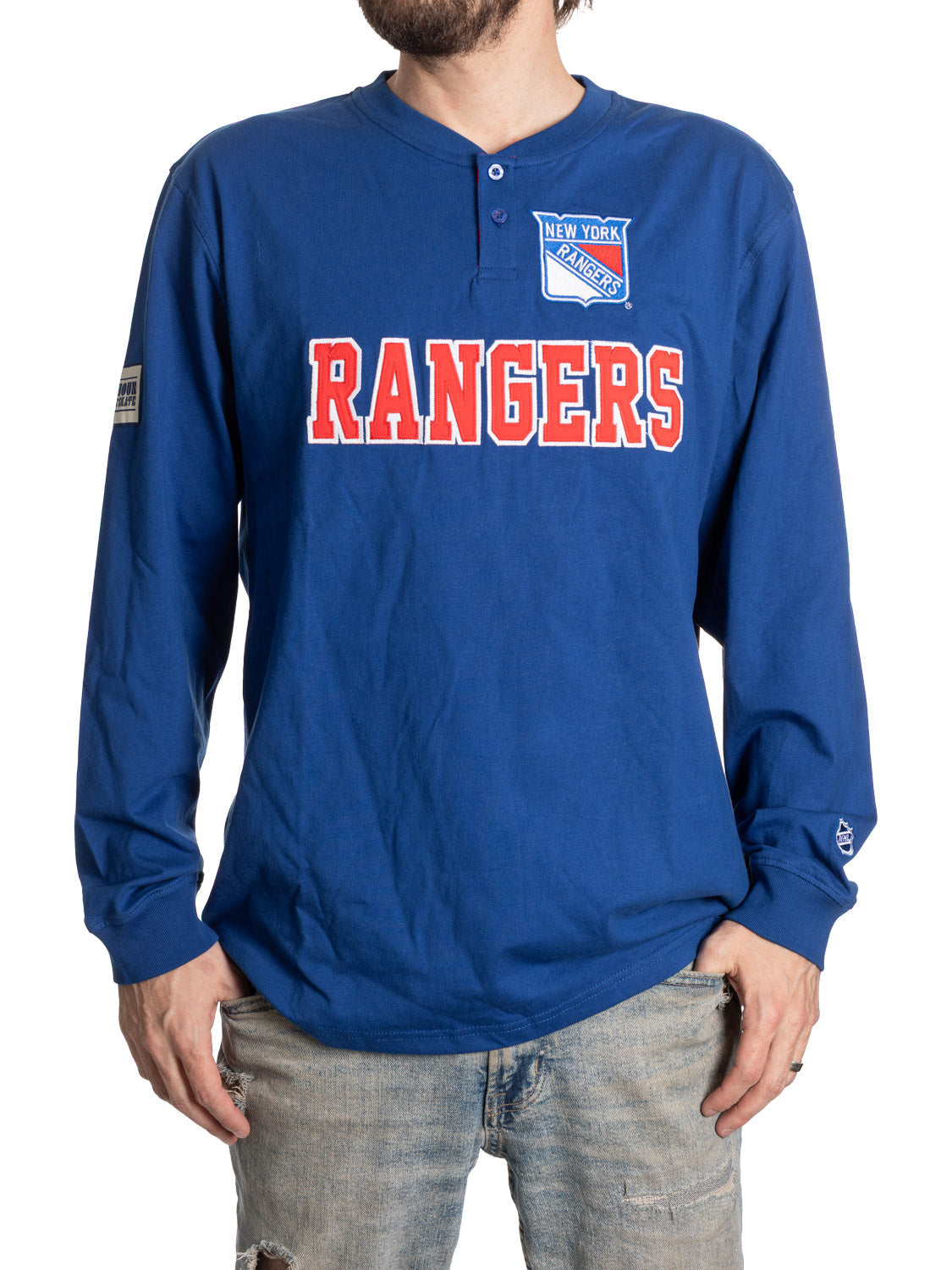 New York Rangers Long Sleeve Henley