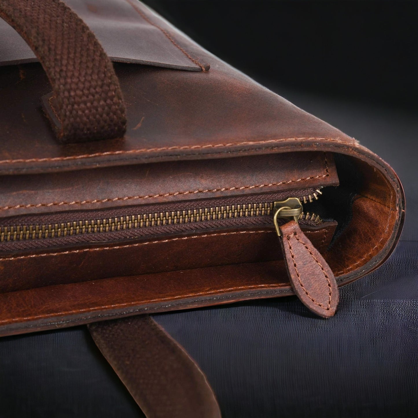 Classic Brown Leather Tote Bag