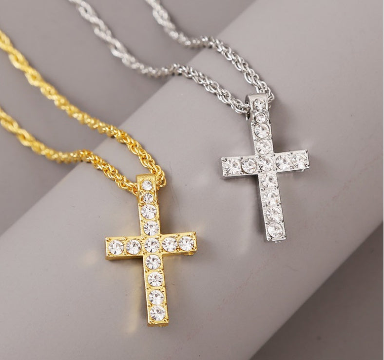 Cross Pendant Necklaces For Women Men Punk Hiphop
