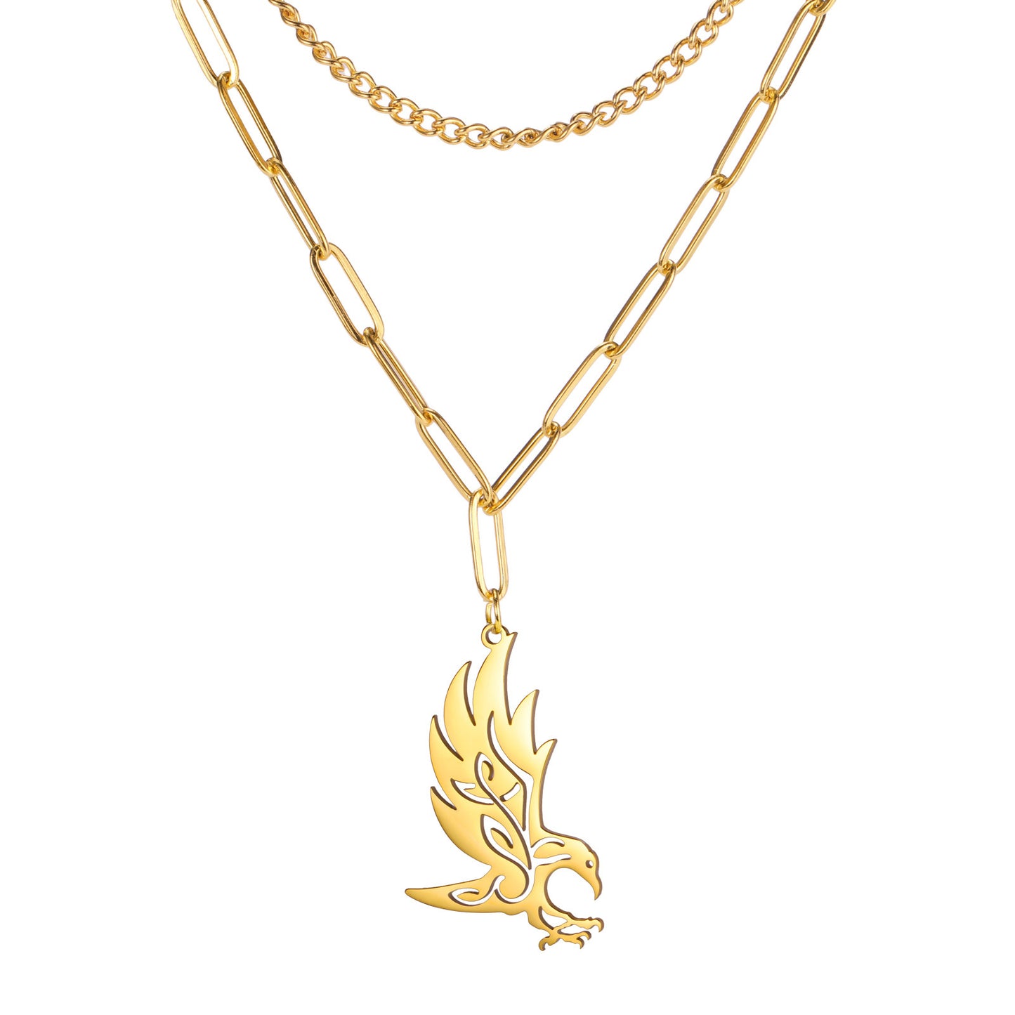 Crow Pendant Welding Chain Stainless Steel Men's And Women's Necklaces